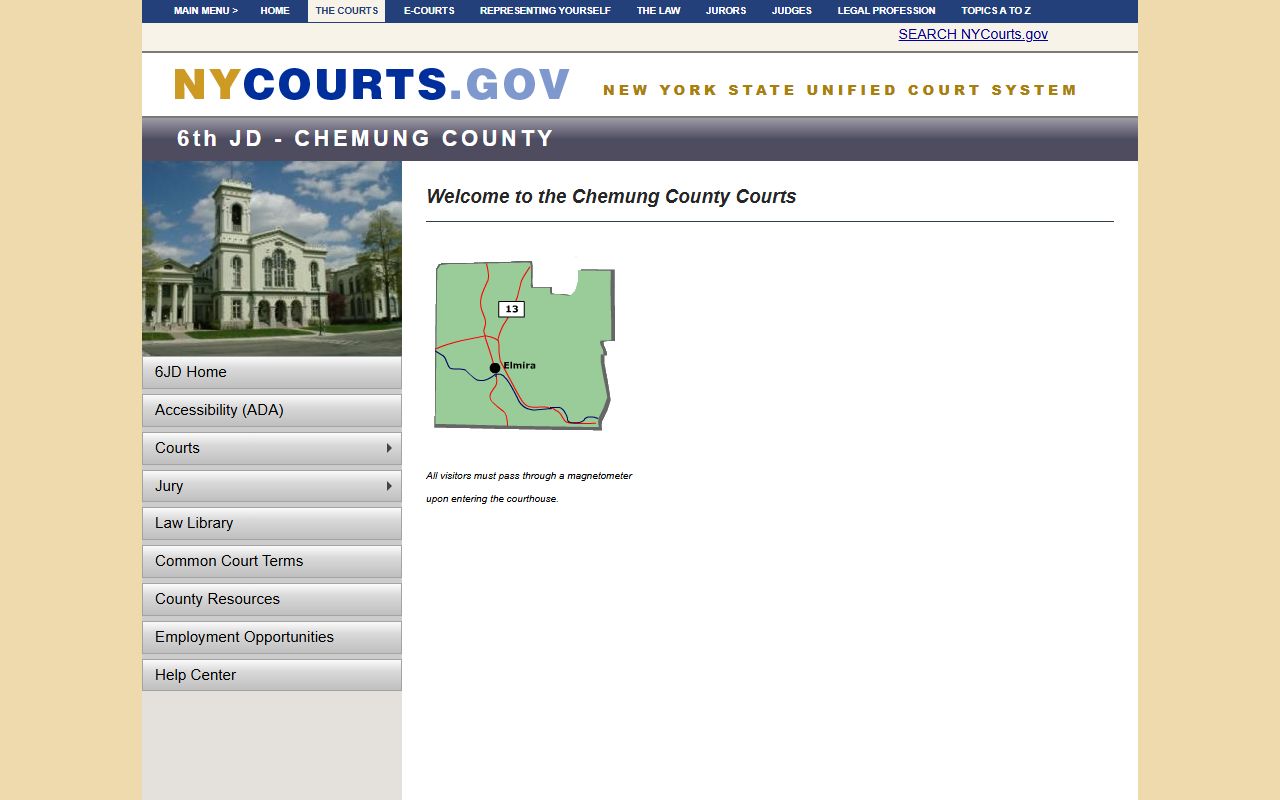 Chemung County Supreme Court information for divorce records