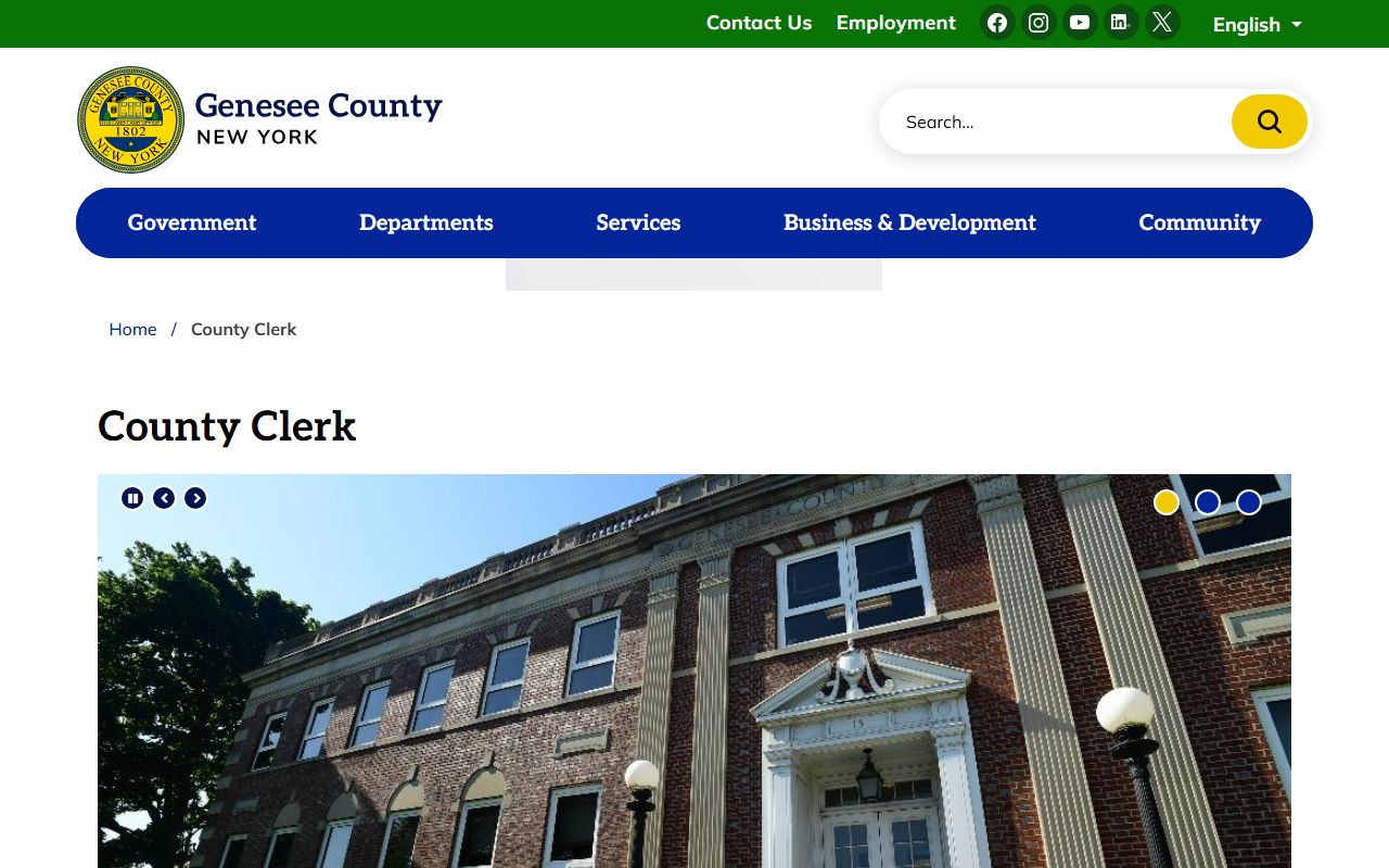 Genesee County Clerk website for divorce records in Batavia NY