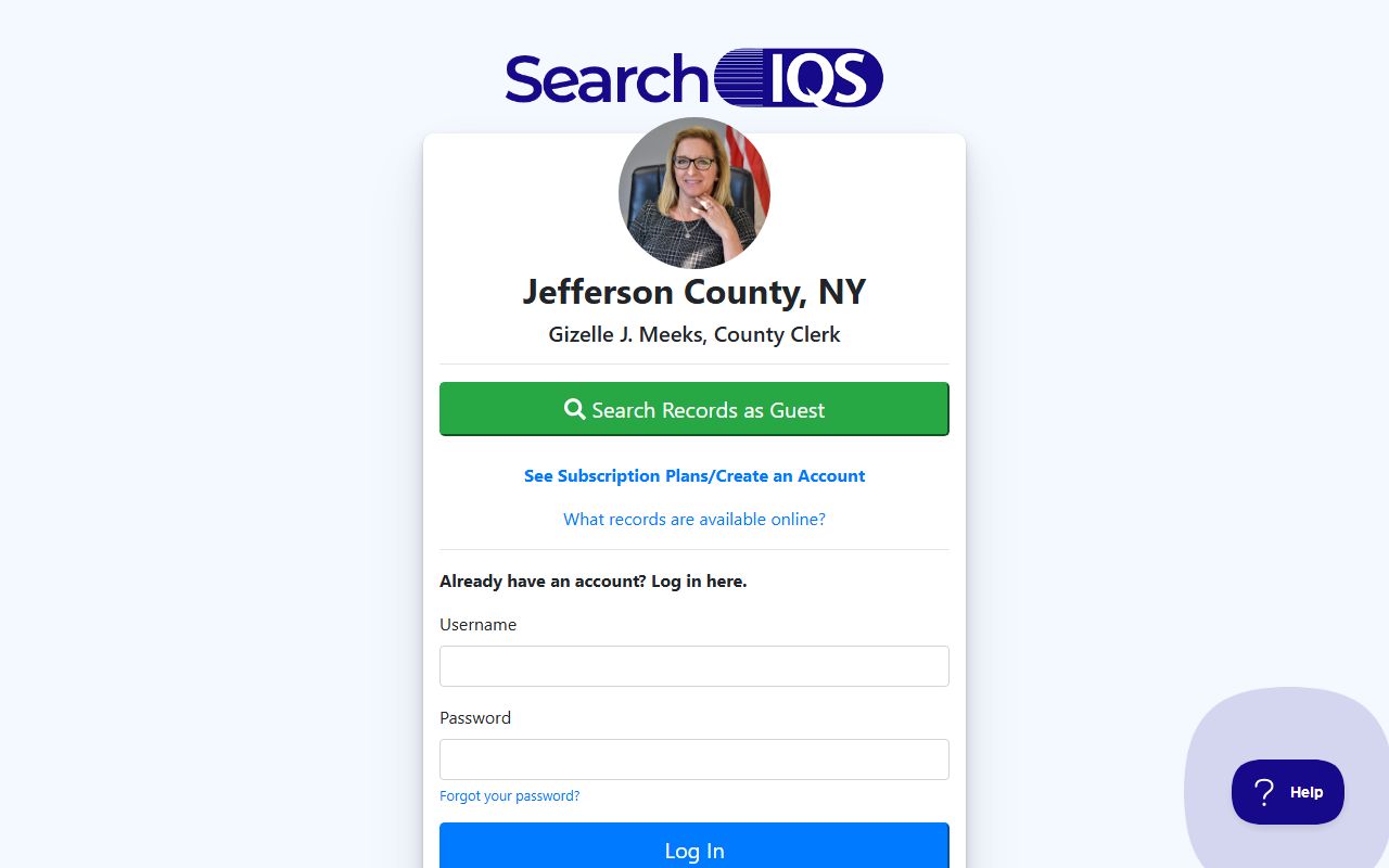 SearchIQS online portal for Jefferson County divorce records