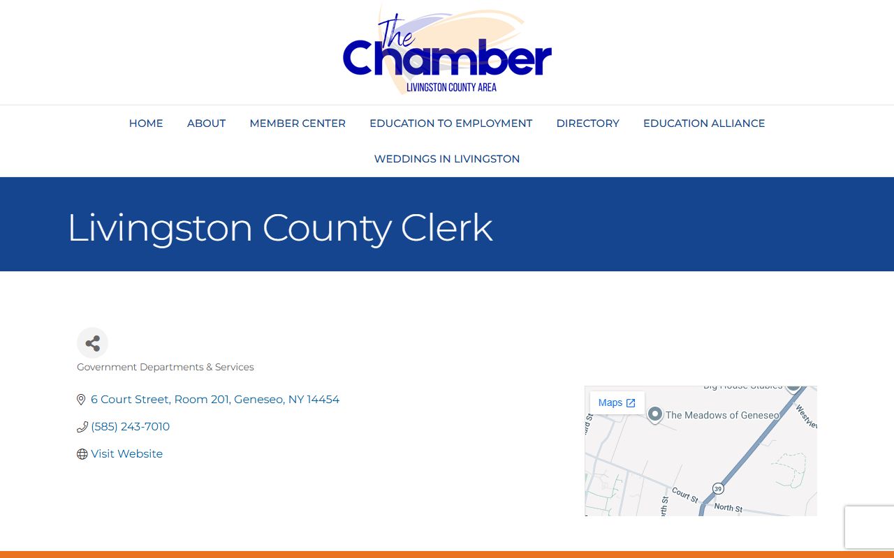Livingston County Clerk office information for divorce records