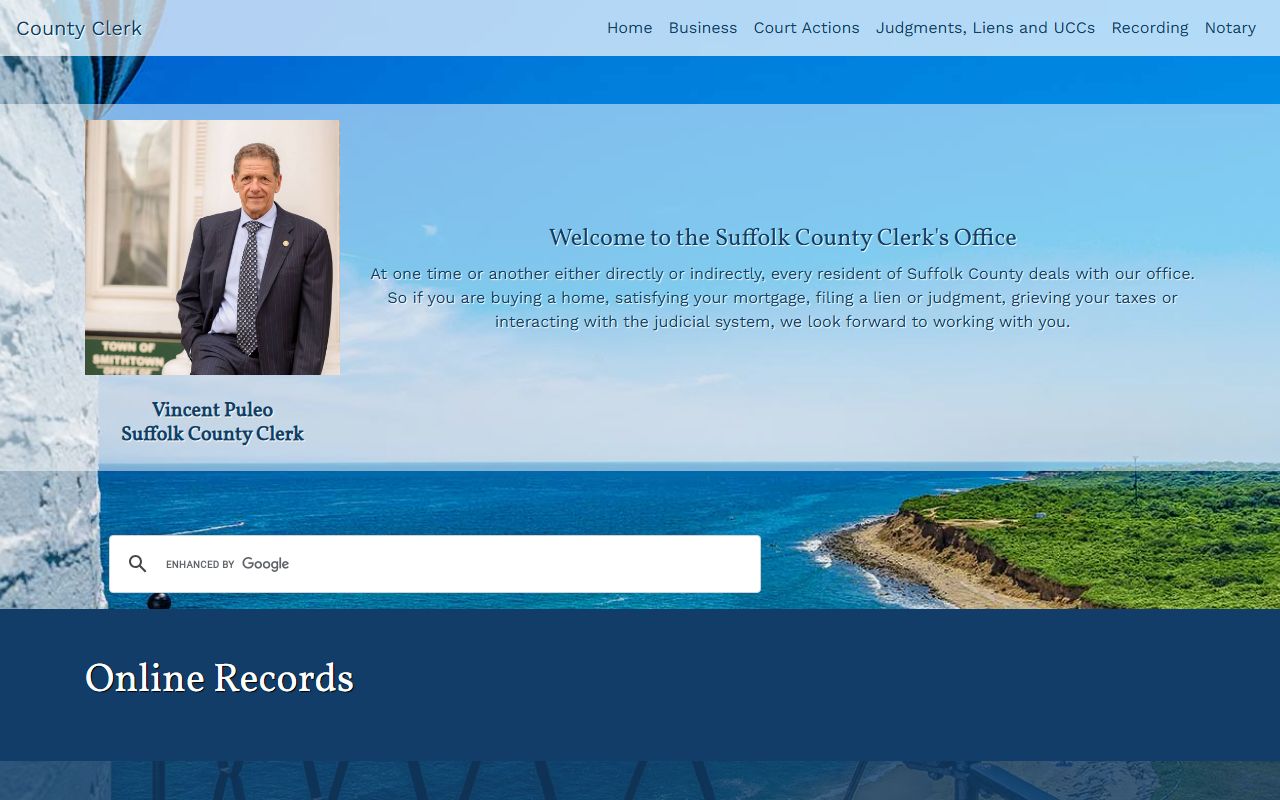 Suffolk County Clerk online records search for divorce records